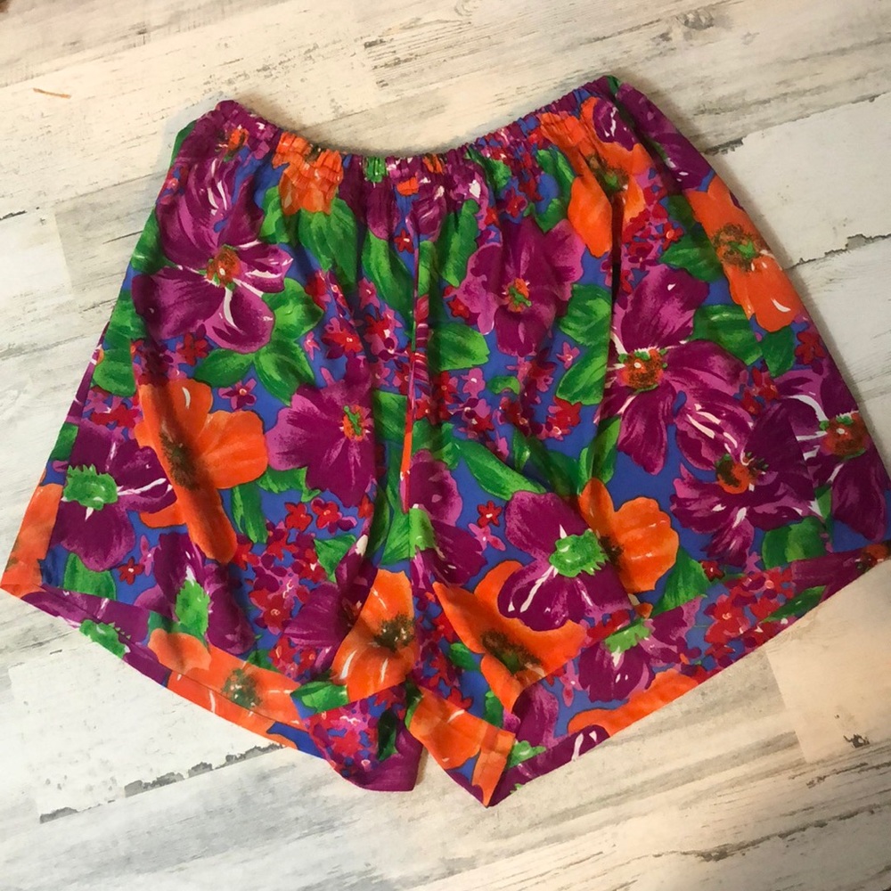 Victoria's Secret Floral Pajama Shorts - Purple, Orange, Green